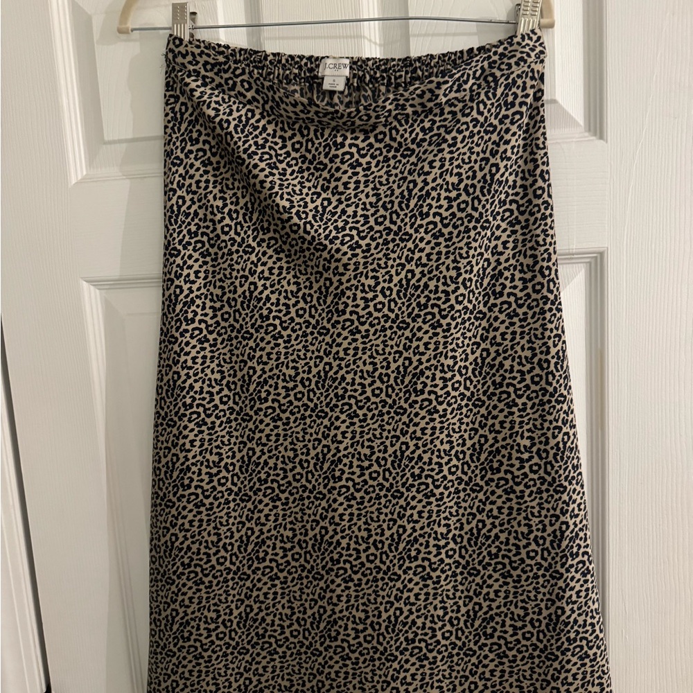 J Crew midi Leopard Print Skirt-Small